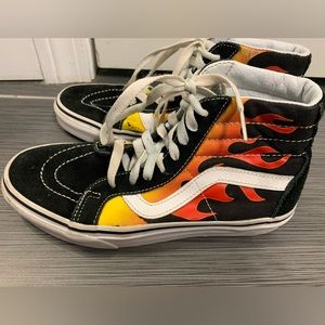Vans Unisex SK8 Hi Flame Black Casual Shoes Sneakers Size M5.5 W7